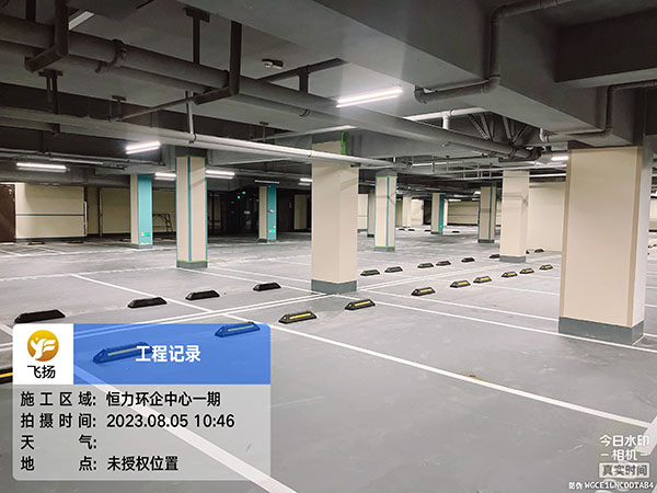 飛揚(yáng)市政恒力環(huán)企中心停車場(chǎng)劃線項(xiàng)目。
